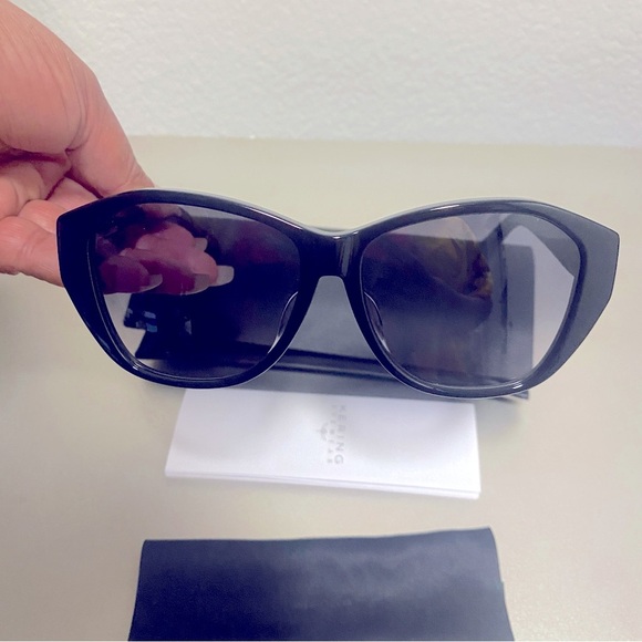 NEW SAINT LAURENT YSL SL M8/FN 001 Sunglasses in Black With YSL Logo in Gold - Picture 11 of 16